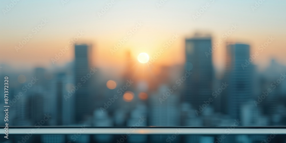 Sunset Over Blurred City Skyline. Beautiful sunset over a blurry city skyline, creating a tranquil and atmospheric urban landscape. Sunset Over Blurred City Skyline. Beautiful sunset over a blurry city skyline, creating a tranquil and atmospheric urban landscape.