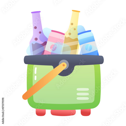 A flat icon of portable drink cooler 