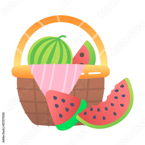 A flat style icon of fruit basket 