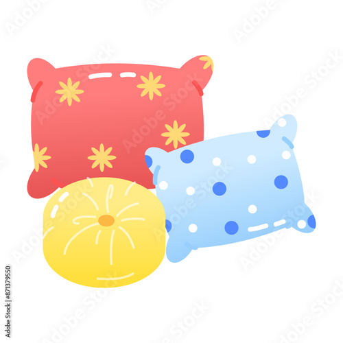 A flat style icon of pillows