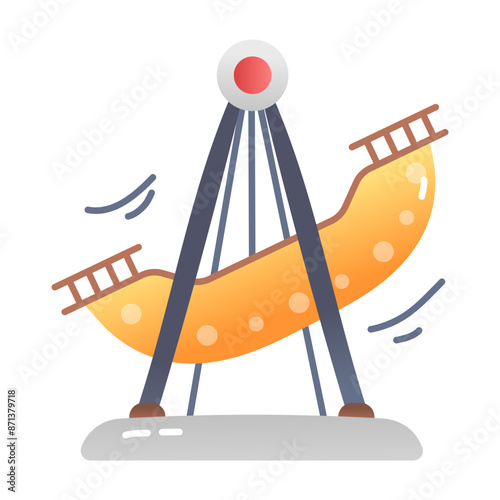 Swinging boat icon designed in flat style  