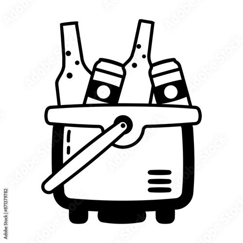 A glyph icon of portable drink cooler 