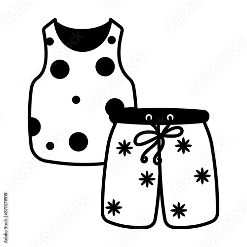 Summer clothing icon designed in glyph style 