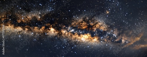 A starlit sky filled with millions of twinkling stars, the Milky Way stretching across the heavens.
 photo