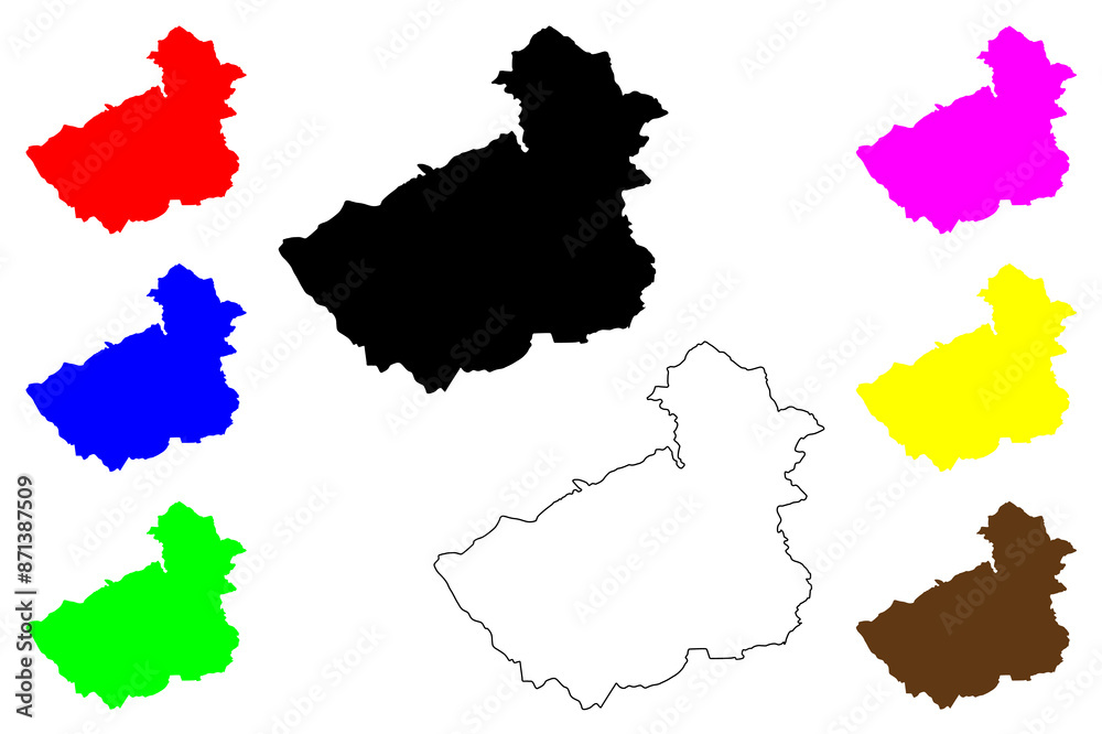 Metropolitan borough of Kirklees (United Kingdom of Great Britain and Northern Ireland, Metropolitan and ceremonial county West Yorkshire, England) map vector illustration, scribble sketch map Metropolitan borough of Kirklees (United Kingdom of Great Britain and Northern Ireland, Metropolitan and ceremonial county West Yorkshire, England) map vector illustration, scribble sketch map