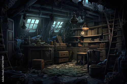 Spy's Hidden Safe House: Secrets Within the Shadows Fantasy wallpaper