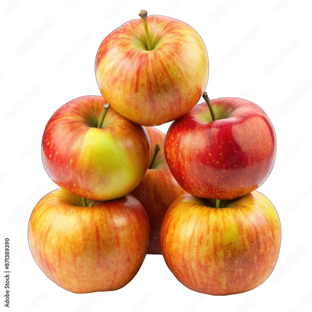 Stack of ripe apples isolated on transparent background Stack of ripe apples isolated on transparent background