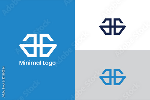 letter AA hexagon modern abstract minimal logo, letter AA combined logo for finance and corporate