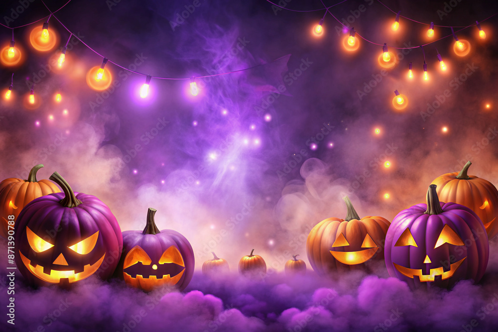 Naklejka premium halloween background with pumpkin