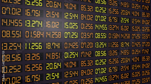 Number background of digital screen, investment, time