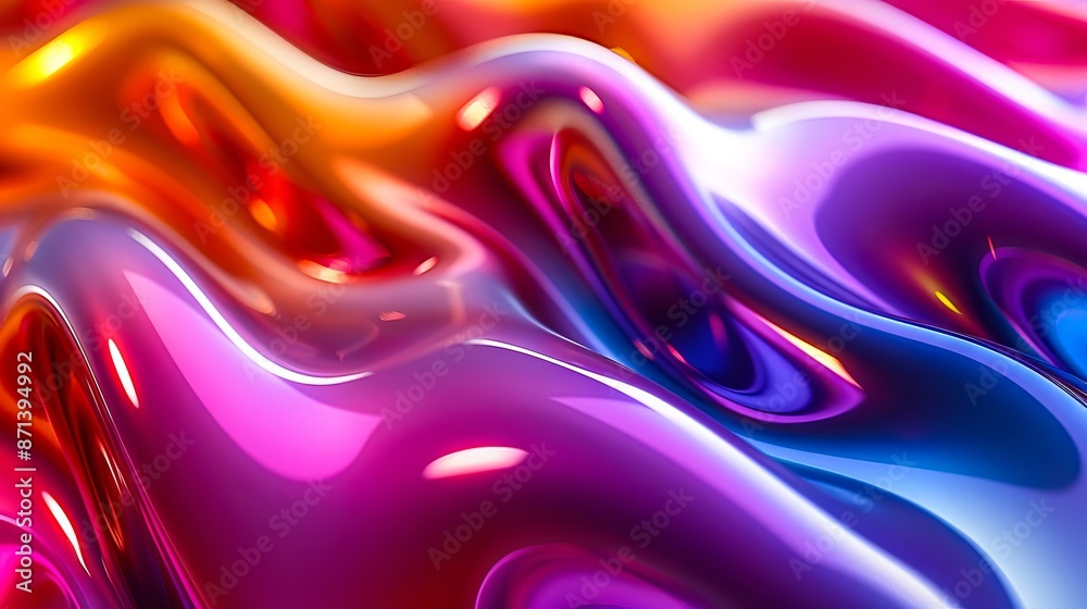 Fototapeta premium A colorful abstract background with a liquid texture.
