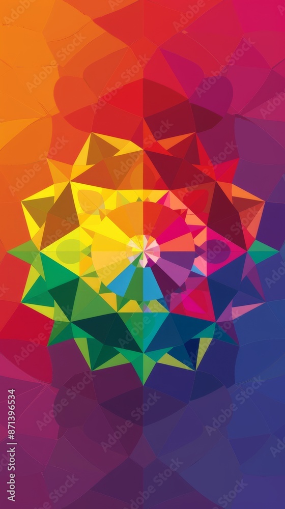 Obraz premium Abstract Colorful Geometric Wallpaper Design, lgbtq+ concept