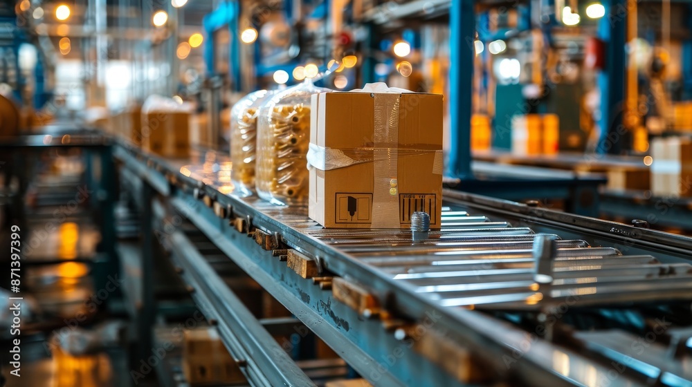 Industrial scene with advanced injection molding equipment creating innovative, eco-friendly packaging solutions Industrial scene with advanced injection molding equipment creating innovative, eco-friendly packaging solutions