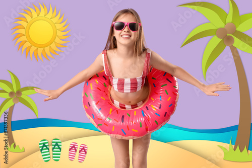 Cute little happy girl in s...