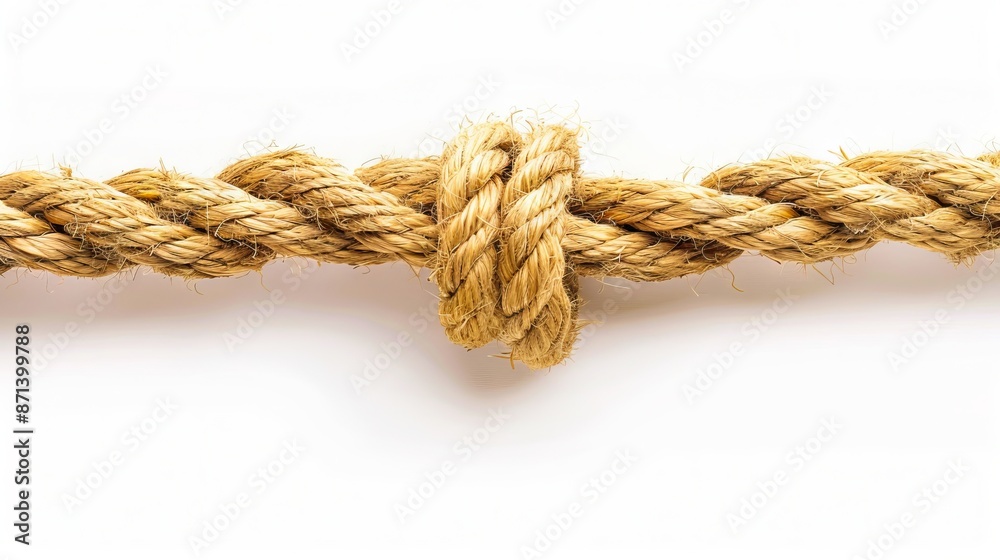 A rope with a knot on it. A rope with a knot on it.