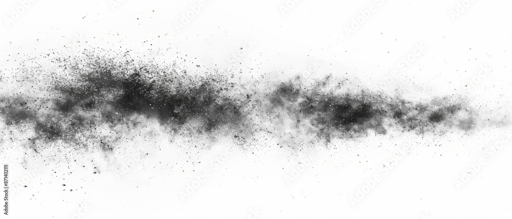 Fototapeta premium Pencil sketch style, panoramic close-up, high detail scan of light dusting, on white background, Generative AI