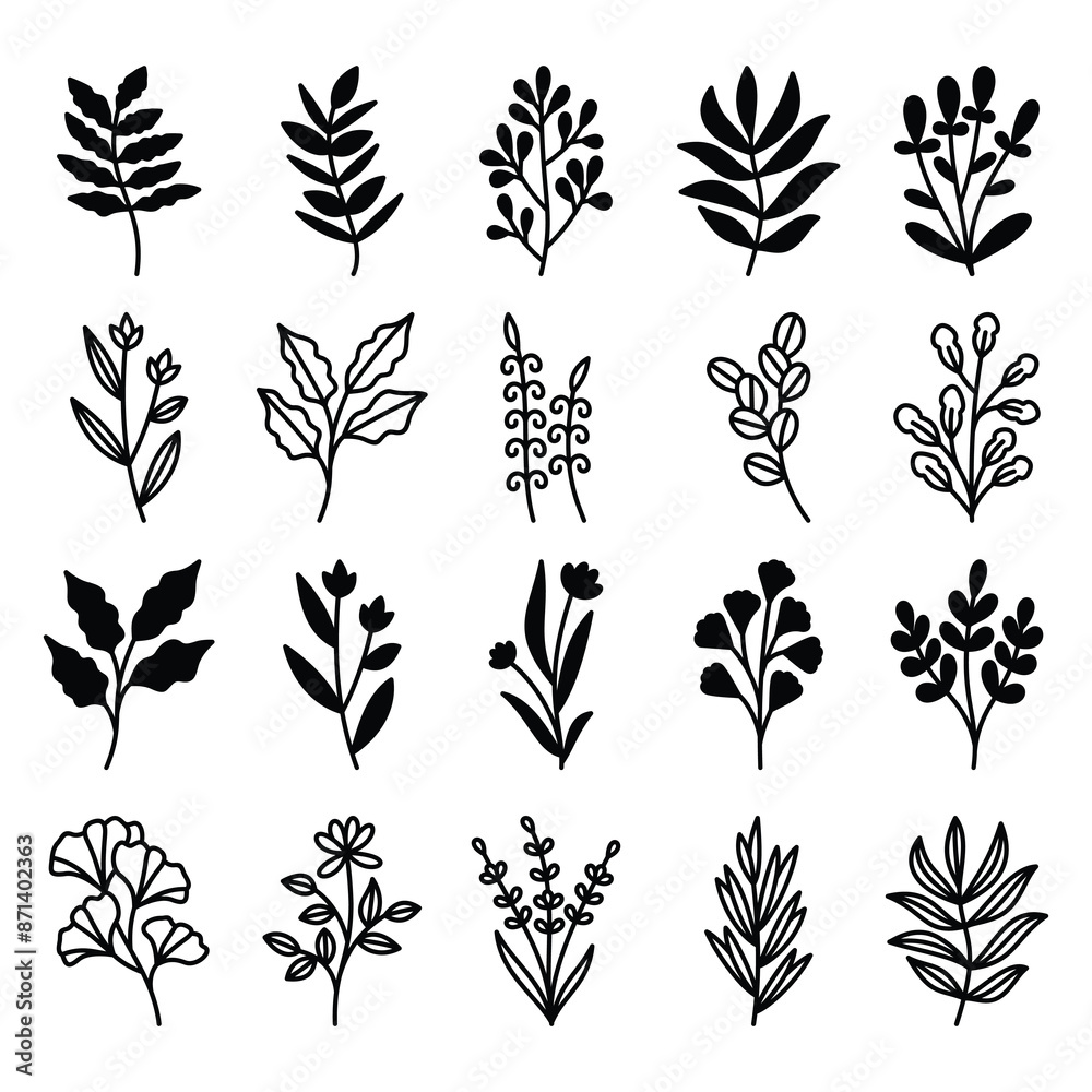 Set of leaves illustration vector Set of leaves illustration vector
