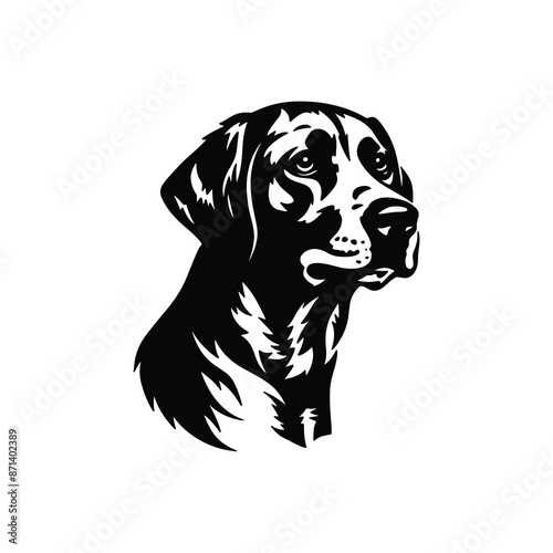 Dog face detailed silhouette vector