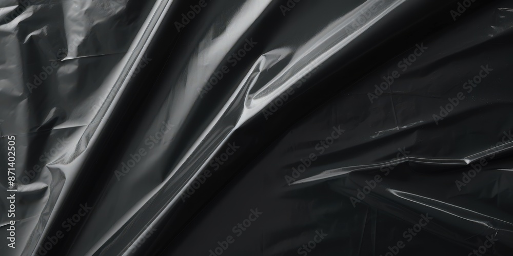 Abstract black Wrinkled Plastic Abstract black Wrinkled Plastic