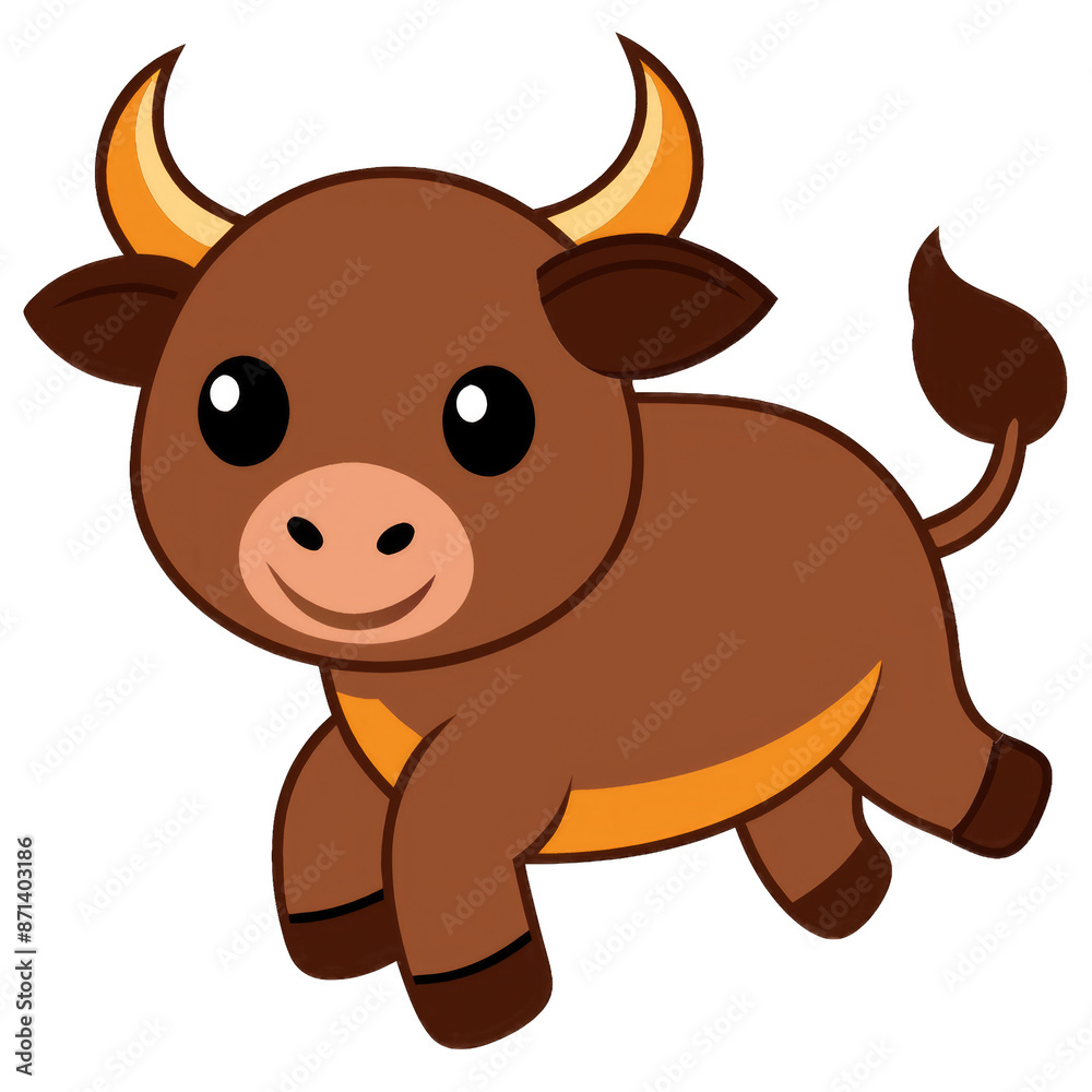Fototapeta premium Create a simple cow design is jumping