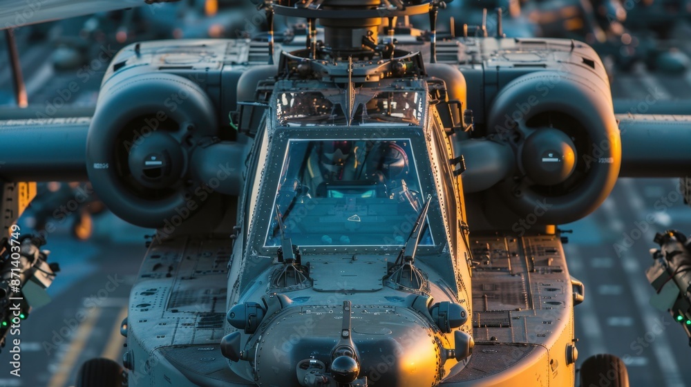 A close-up of an Apaches weapon systems armed with torpedoes and missiles, ready for maritime combat A close-up of an Apaches weapon systems armed with torpedoes and missiles, ready for maritime combat