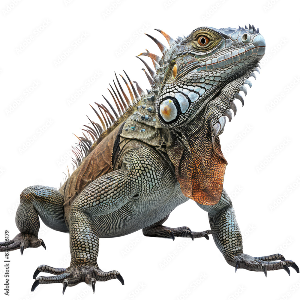 Obraz premium Photo of Iguana isolated on transparent background