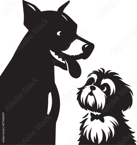 Dog design silhouette vector art work EPS file, Generator AI