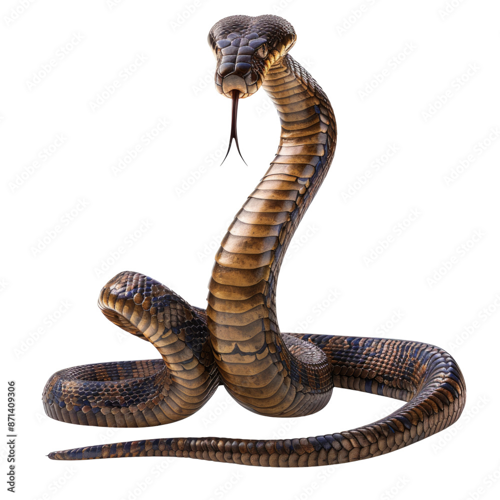 Fototapeta premium Photo of King Cobra isolated on transparent background