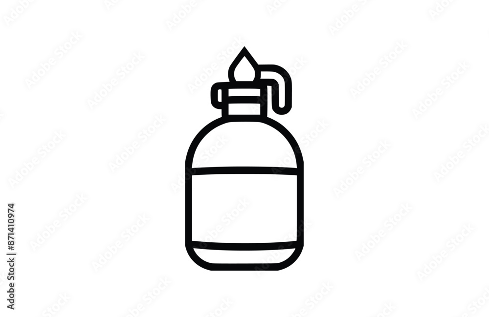 Gas bottle black icon, isolated on white background. Vector illustration. Gas bottle black icon, isolated on white background. Vector illustration.