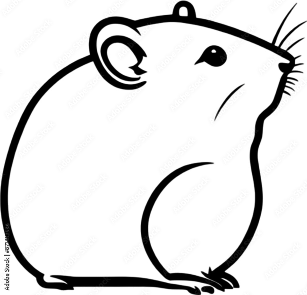 Adorable black stencil hamster, cute pet companion. Adorable black stencil hamster, cute pet companion.