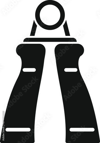 Simple icon of a hand grip exerciser, perfect for illustrating strength training or fitness concepts