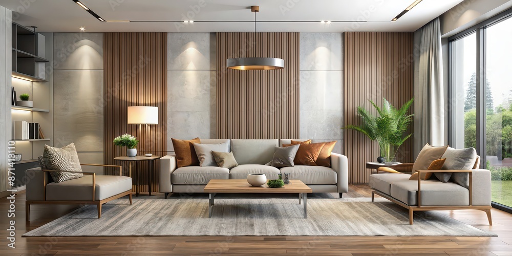 Modern living room with sleek furniture and neutral colors, living room, modern, sleek, furniture, neutral colors Modern living room with sleek furniture and neutral colors, living room, modern, sleek, furniture, neutral colors