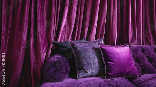 drama purple velvet fabric photo