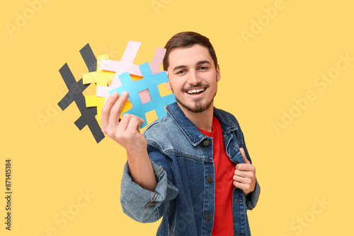 Handsome young man with has...