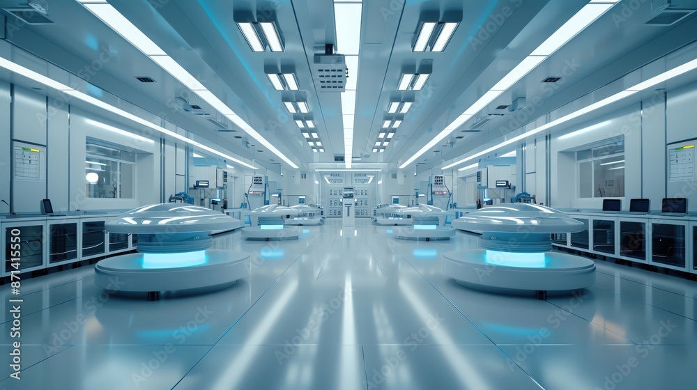 Modern industrial factory technology, photorealistic clean room, advanced business machinery, medical science research facility. Modern industrial factory technology, photorealistic clean room, advanced business machinery, medical science research facility.