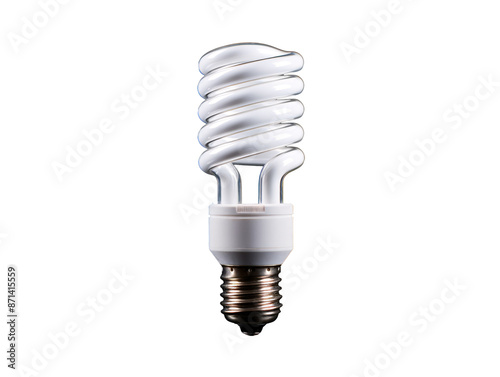 a spiral light bulb on a white background photo