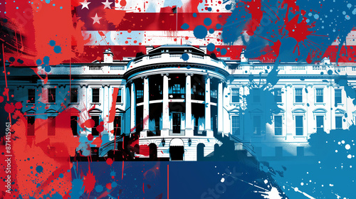 Pre-election debates of presidential candidates. US Presidential election, poster art
