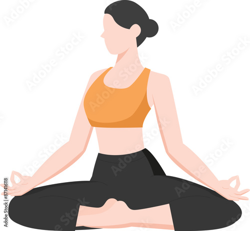 yoga poses woman illustration