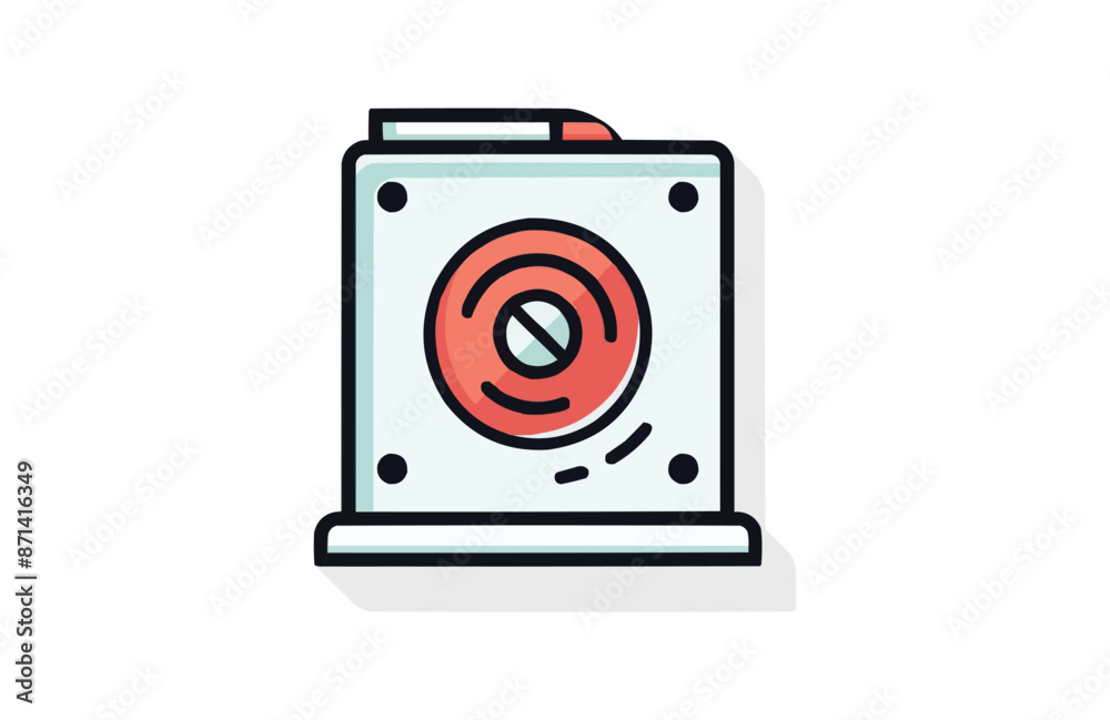 Colorful hdd icon isolated on white background. Colorful hdd icon isolated on white background.
