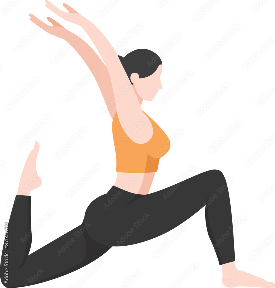 yoga poses woman illustration