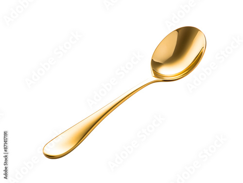 a gold spoon on a white background