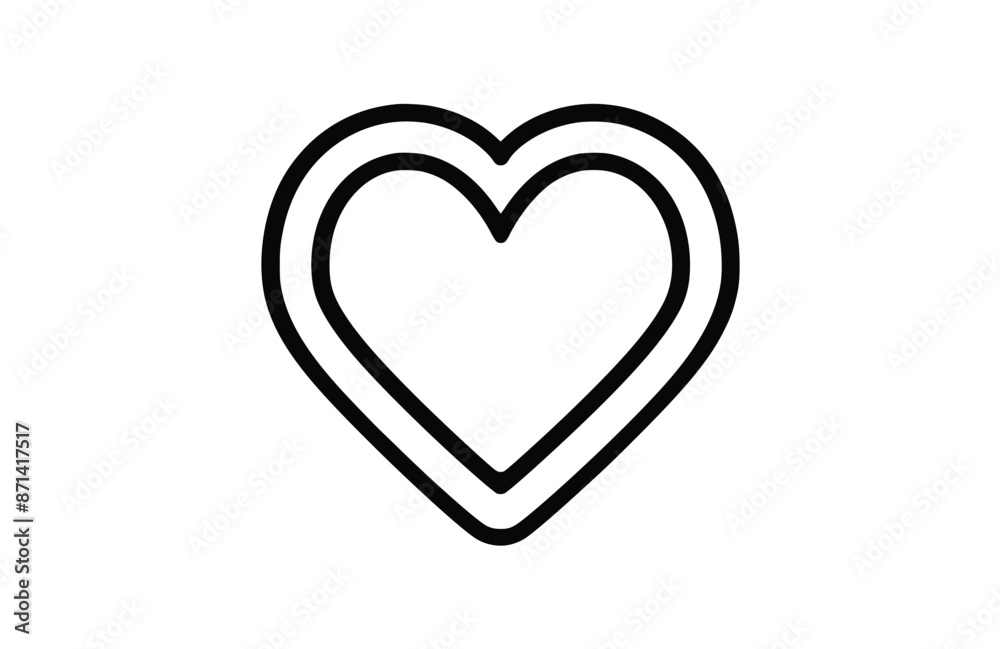 Heart black icon, isolated on white background. Vector illustration. Heart black icon, isolated on white background. Vector illustration.