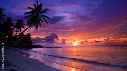 Fototapeta Naklejka Na Ścianę i Meble -  serene purple sunset