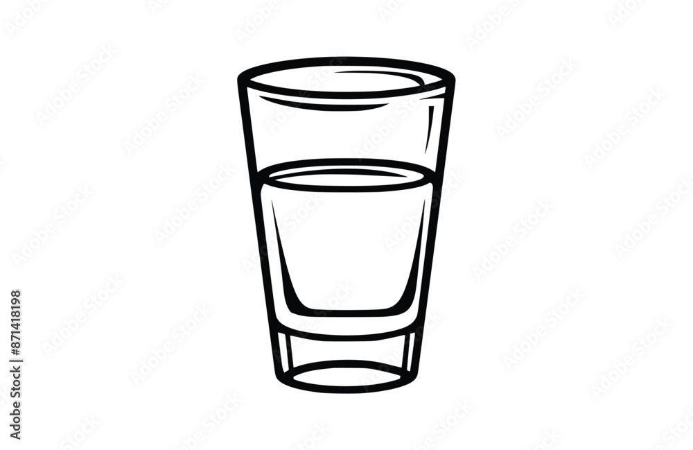 Glass black icon, isolated on white background. Vector illustration. Glass black icon, isolated on white background. Vector illustration.