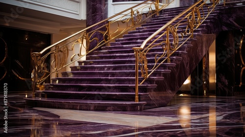 balustrades purple and gold marble