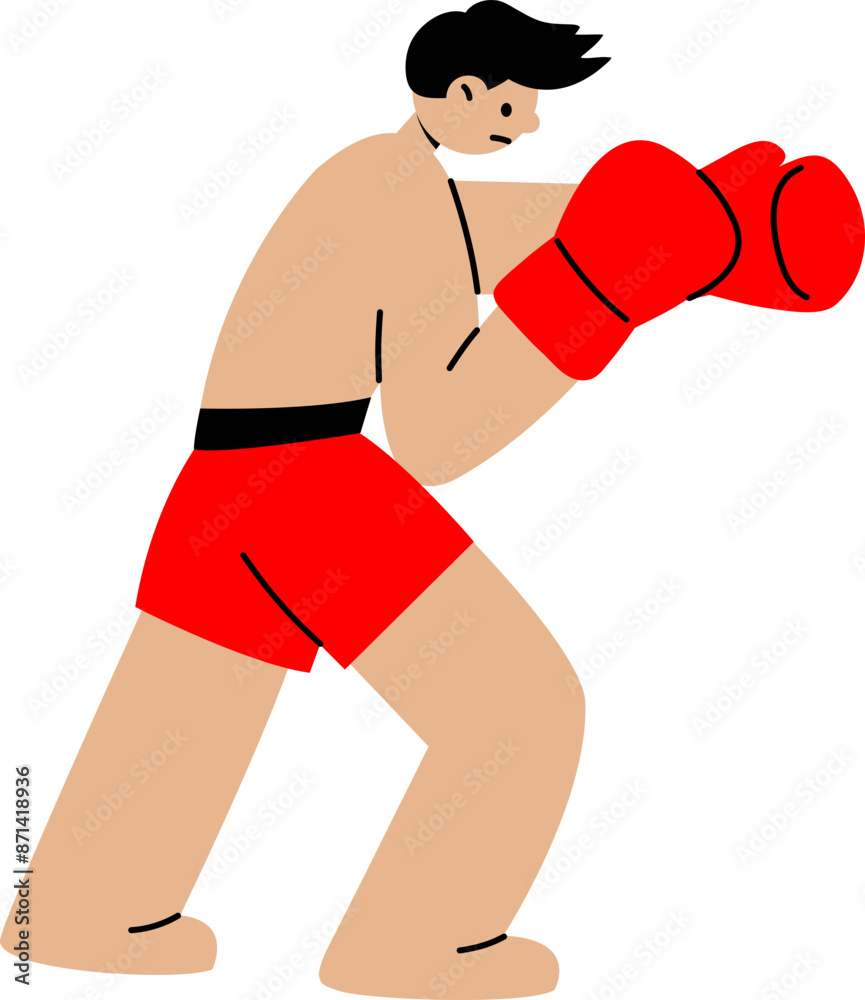 Muay Thai men are kicking and fighting, Thai boxing, sport illustration Muay Thai men are kicking and fighting, Thai boxing, sport illustration