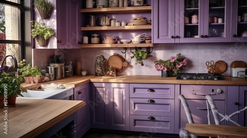 lavender purple kitchen