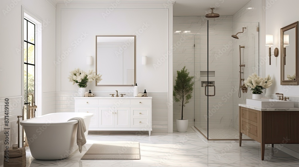 Fototapeta premium timeless house interior white