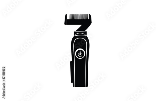 Hair clippers black icon, isolated on white background. Vector illustration.