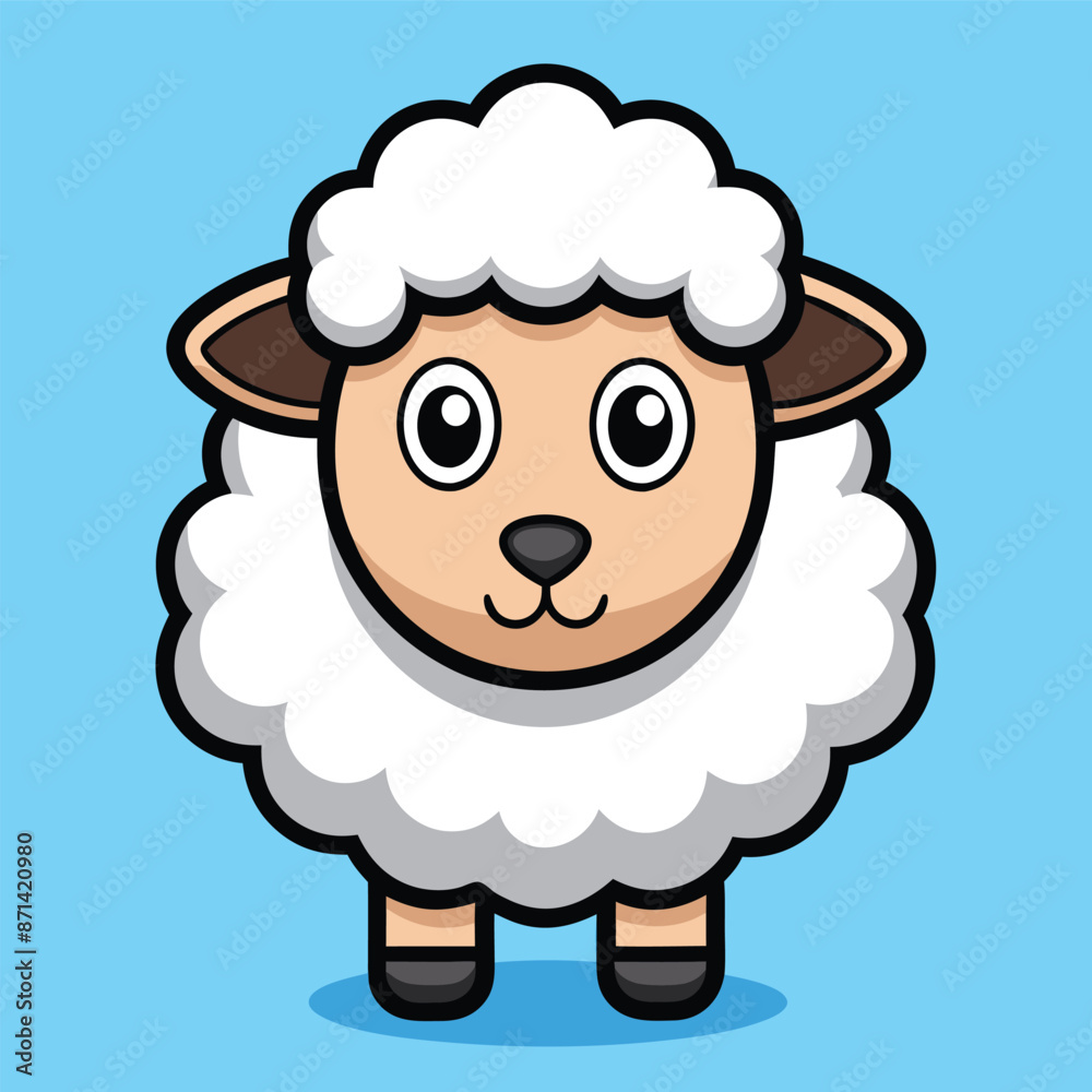 Cute Sheep Cartoon Vector Icon Illustration. Cute Sheep Cartoon Vector Icon Illustration.